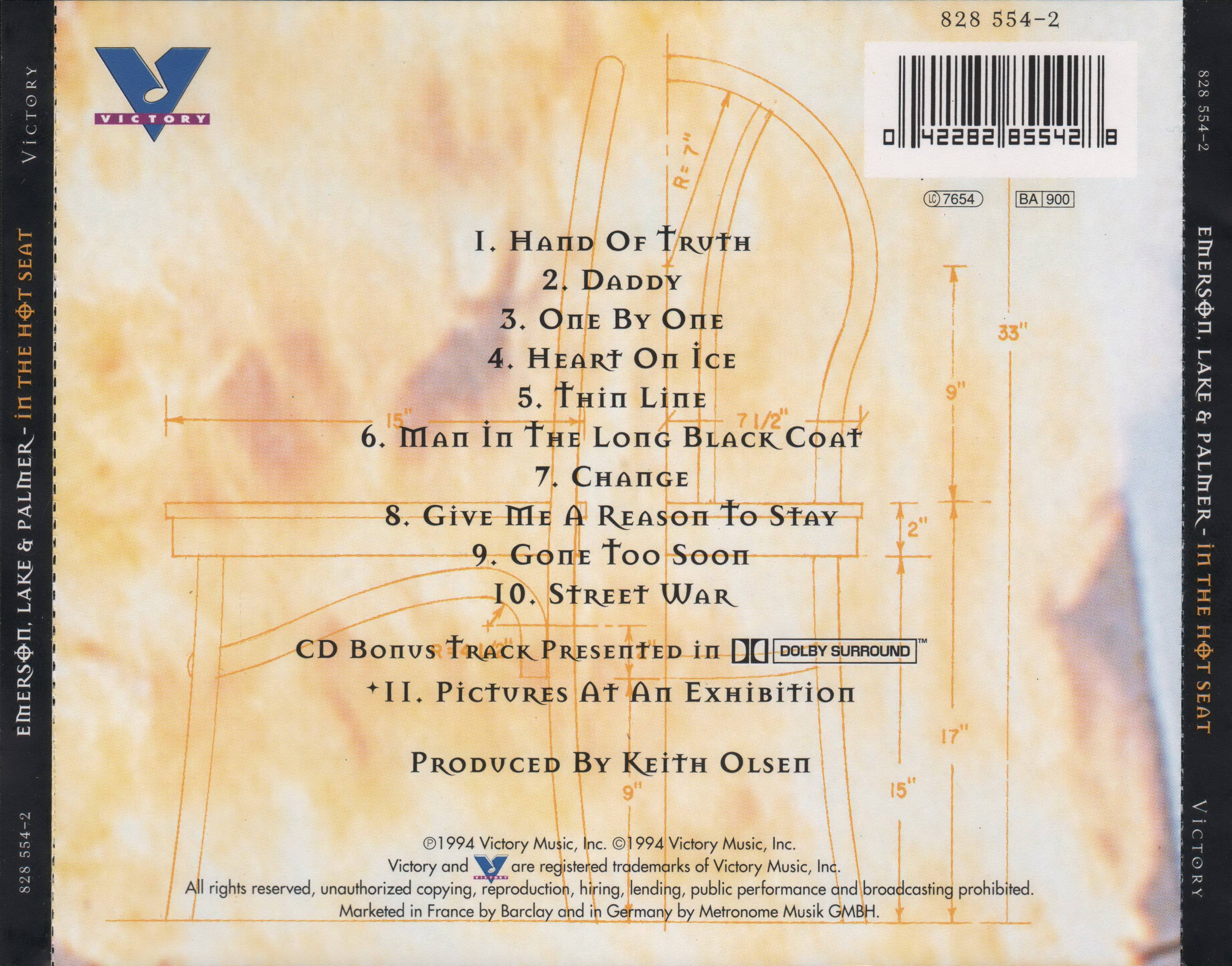 Emerson, Lake and Palmer In The Hot Seat : Back FR